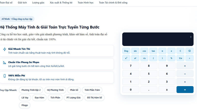 Atmath.org - Hệ thống máy tính giải toán từng bước chuẩn KaTeX, tối ưu cho giảng dạy và học tập theo SGK mới