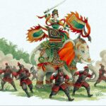 Ảnh minh hoạ về bà Triệu cưỡi voi ra trận đánh giặc Đông Ngô